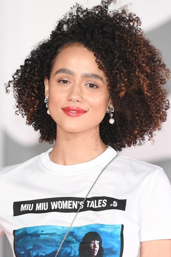 Nathalie Emmanuel Crystal Face Mask at Venice Film Festival