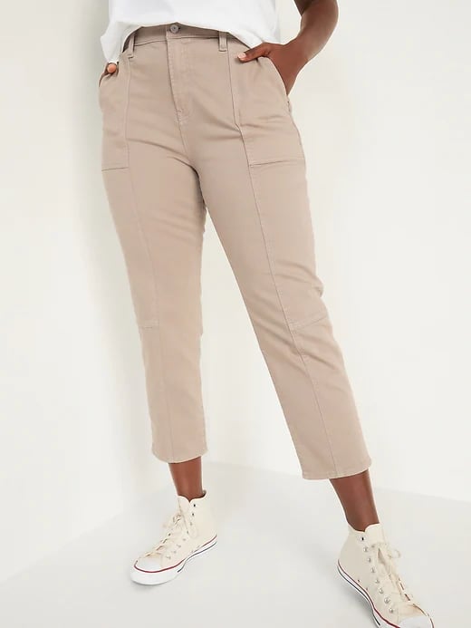 Old Navy Extra High-Waisted Sky-Hi Straight Pop-Colour Utility Jeans