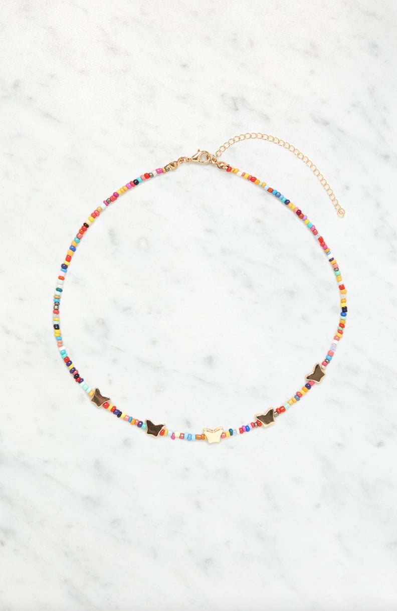 LA Hearts Beaded Butterfly Necklace