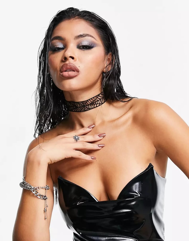 Buy Boohoo Halloween Vinyl Bandeau Top In Black