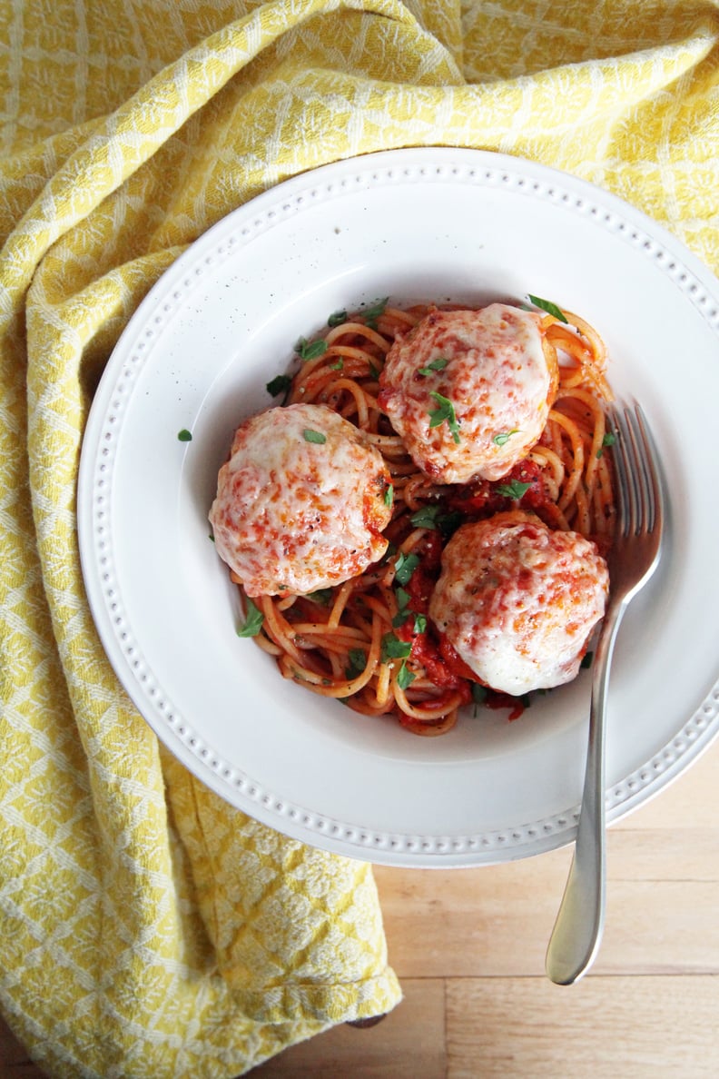 Spaghetti With Chicken Parm Meatballs