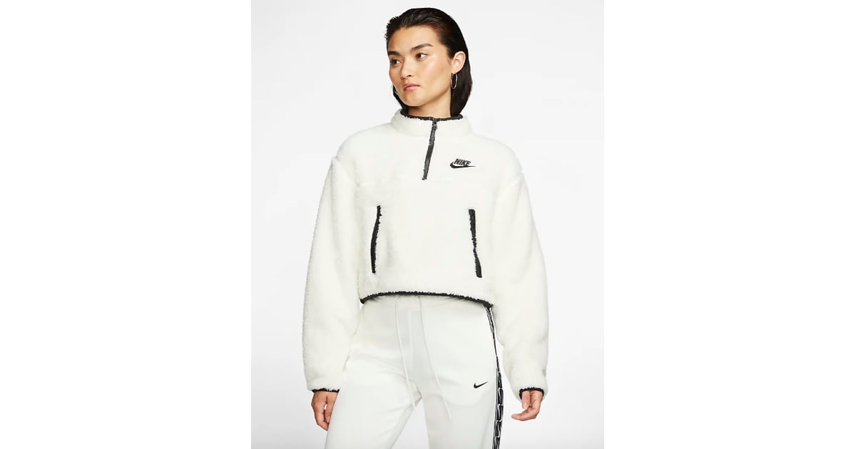 Nike Womenâs 1/4-Zip Sherpa Fleece Crop Top | Winter Workout Gear For Your Frigid Walk to the 