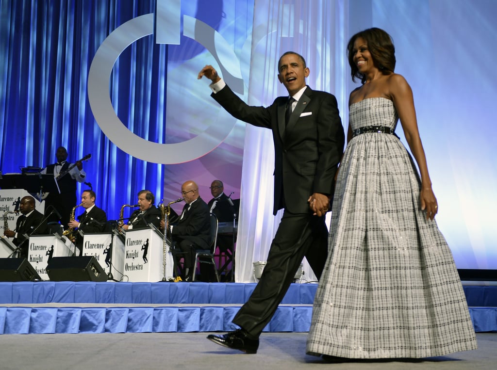 Wearing a J.Crew belt at the Phoenix Awards dinner in 2013.