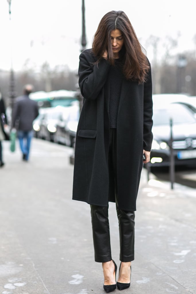 Fight all-black boredom with leather pants. | Street Style at Couture ...