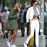 When Her Green Jacket Gave This Lazy-Day Look a Boost
