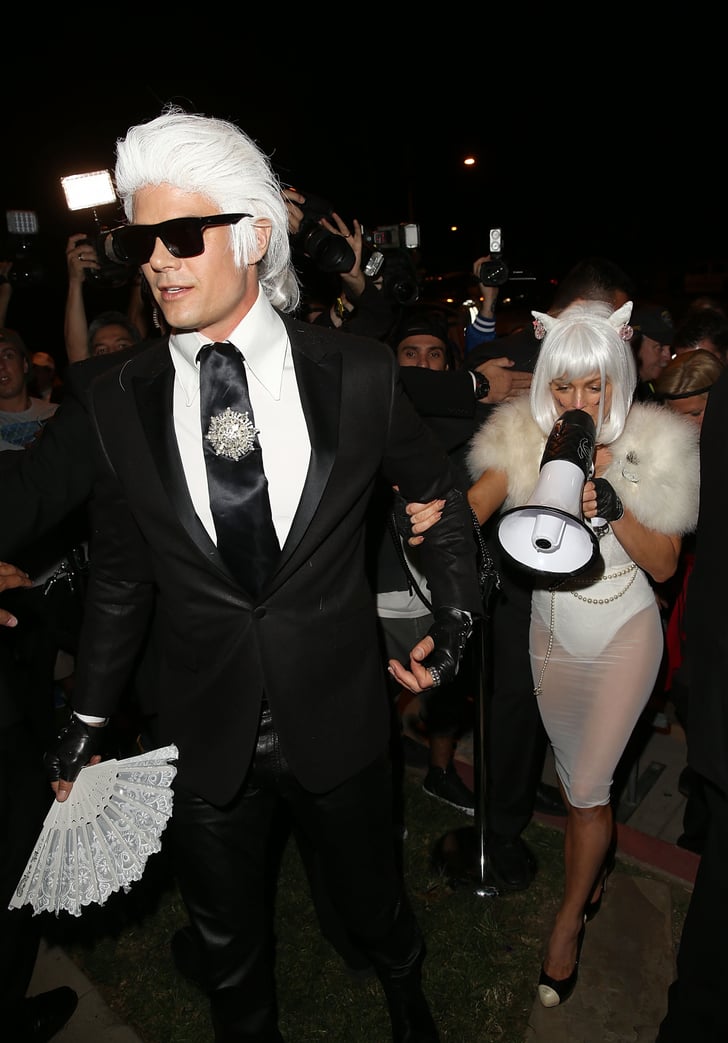 Josh Duhamel as Karl Lagerfeld and Fergie as Choupette | Celebrities at ...