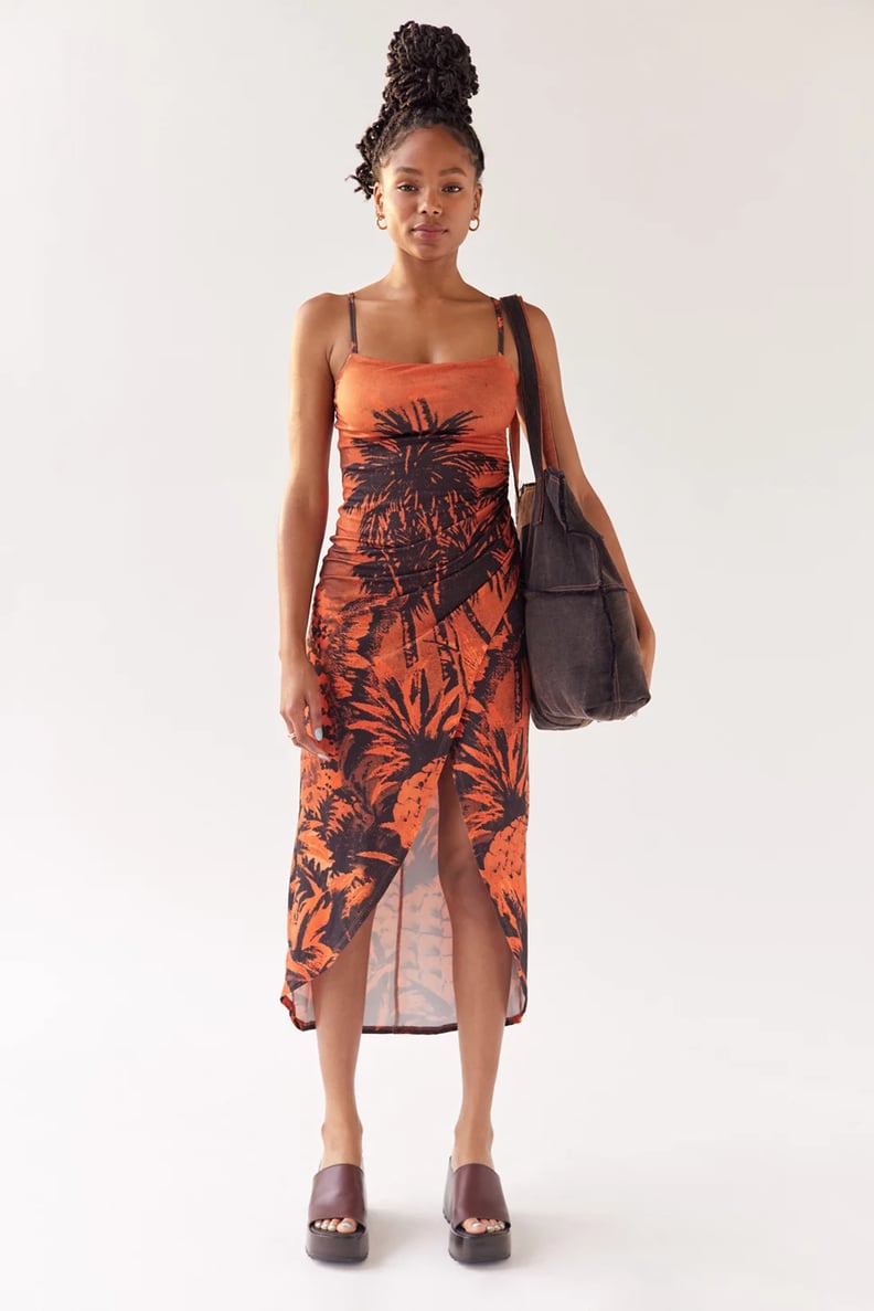 A Dress Deal: UO Solana Printed Split-Hem Midi Dress