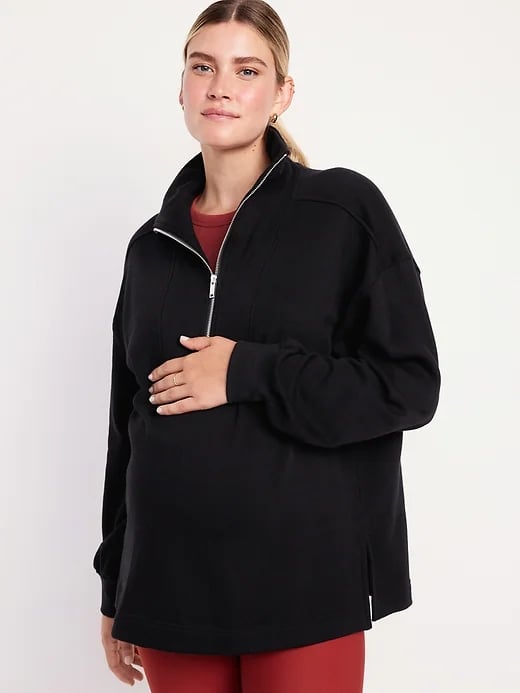 Best Half-Zip Maternity Pullover Sweatshirt