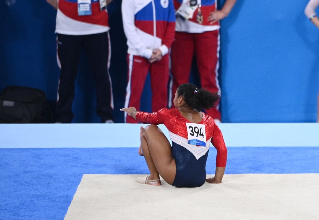 2021 Tokyo US Women's Gymnastics Team Red, White, and Blue Leotard Worn During Competition