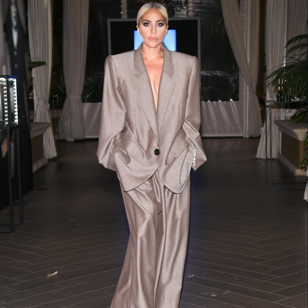 Lady Gaga's Oversize Jacobs Suit October 2018 POPSUGAR Fashion