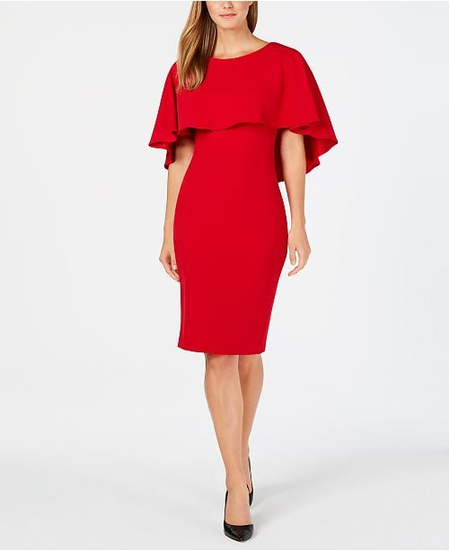 calvin klein popover cape dress