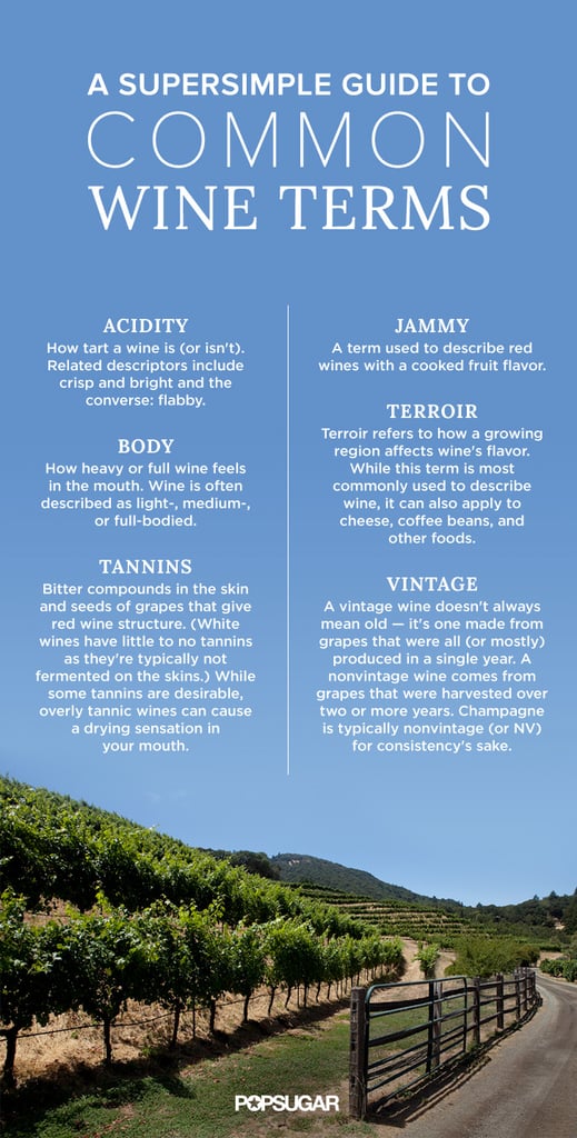 Common wine terms to know. The Best Infographics For the Kitchen POPSUGAR Food Photo 11