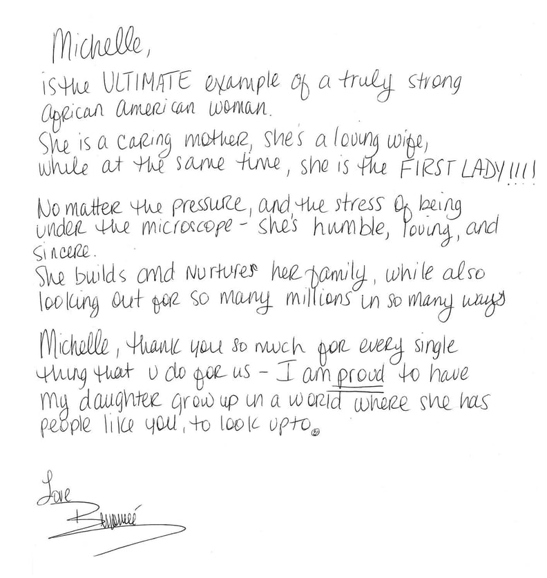 When Beyoncé Penned This Heartfelt Letter to Mrs. Obama