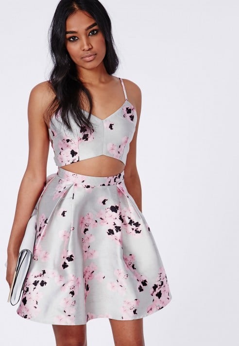 Missguided Floral Cutout Skater Dress ($80)