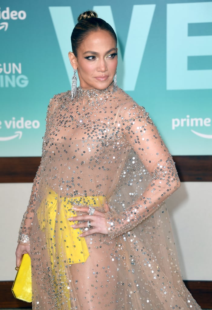 J Lo's Sheer Valentino Dress at Shotgun Wedding Premiere