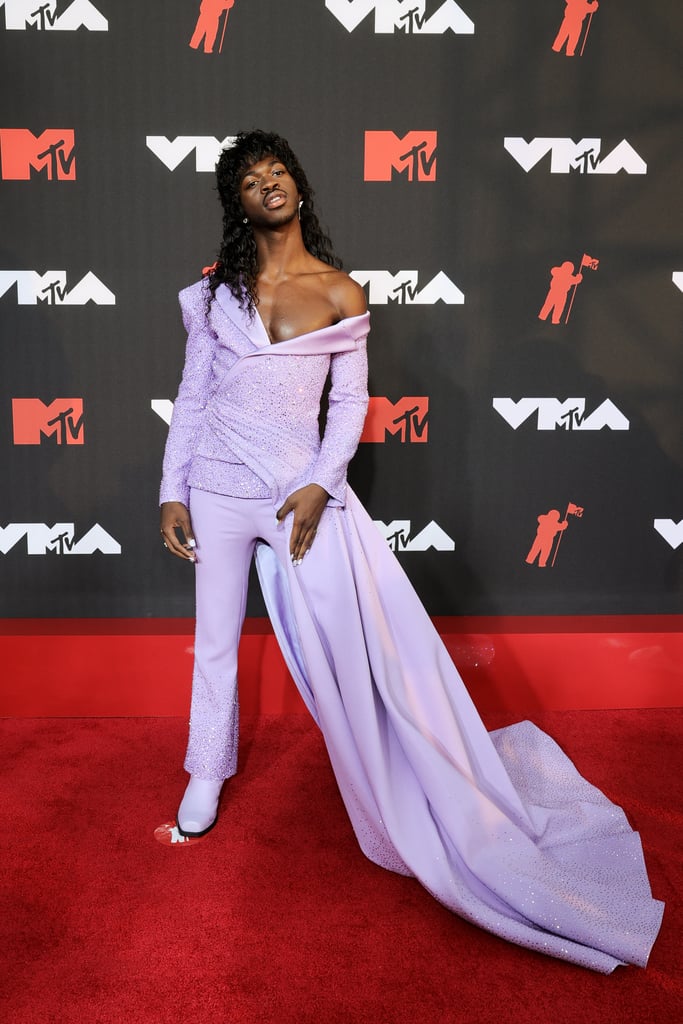 See Lil Nas X's Lilac Atelier Versace Pantsuit at the VMAs