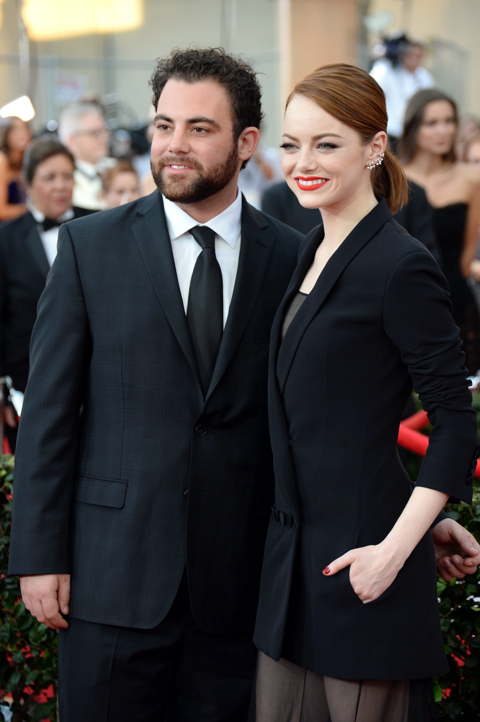 Emma Stone's brother Spencer joined her again for the SAG Awards. The