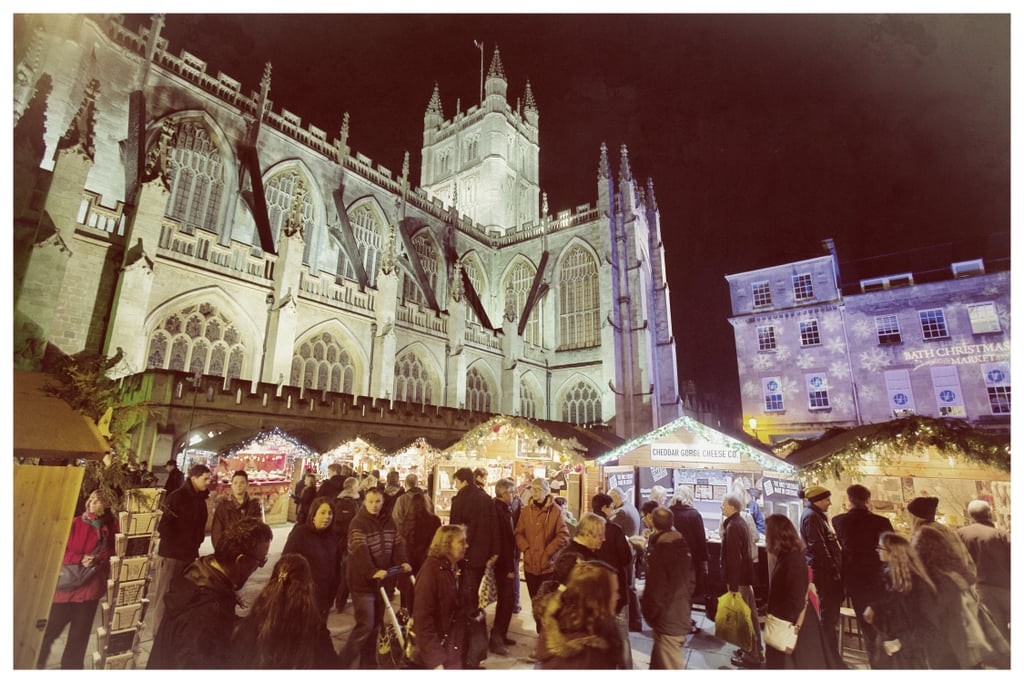 In Bath, England, people gathered near Bath Abbey to check out the Christmas market.