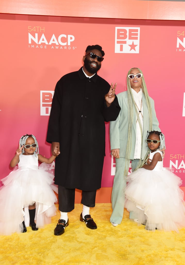 Tobe Nwigwe, Martica "Fat" Nwigwe, and Daughters at the 2023 NAACP Image Awards