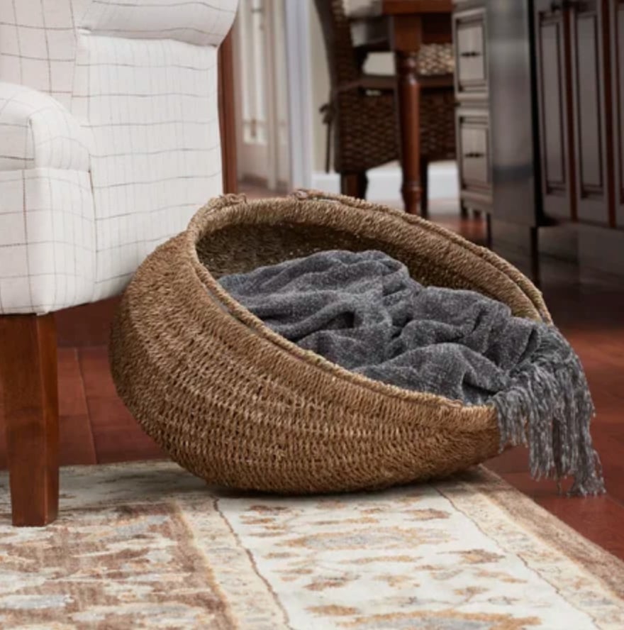 Throw-Blanket Storage: Sand & Sable Decorative Seagrass Basket Set