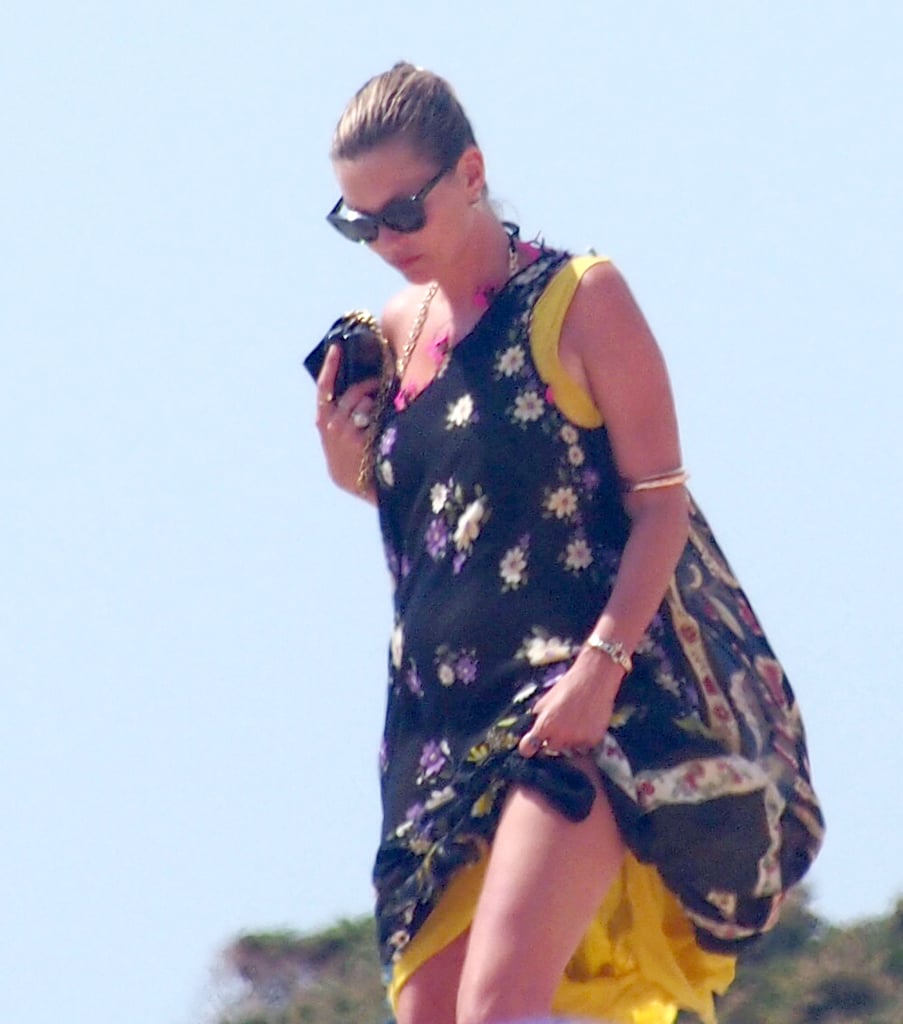 Kate Moss enjoyed a Tuesday beach day on her vacation in Spain.