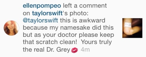 When Meredith's namesake left Instagram comments for Taylor about her