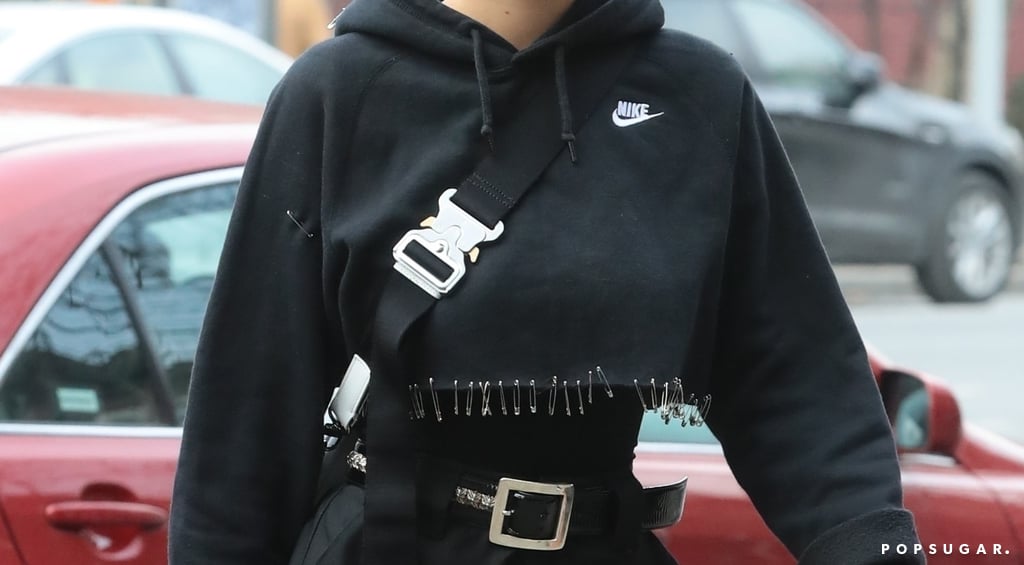 Bella Hadid Nike Sweatshirt With Safety Pins Popsugar Fashion Photo 4 