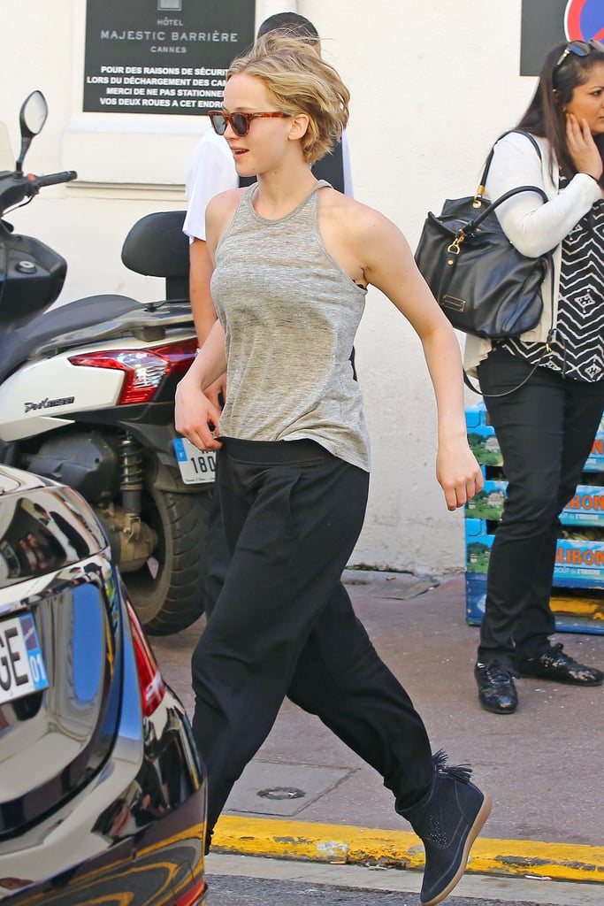 Jennifer Lawrence walked around Cannes on Sunday.