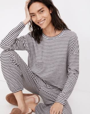 Madewell Striped Saunter Sweatshirt