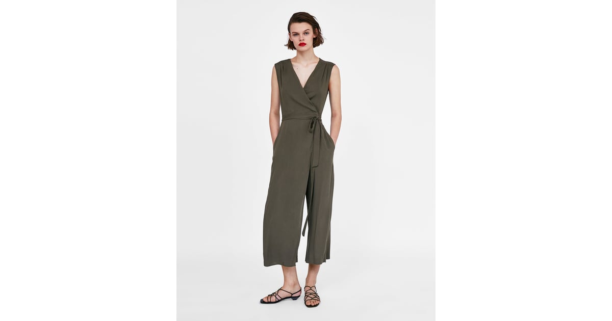 zara khaki jumpsuit
