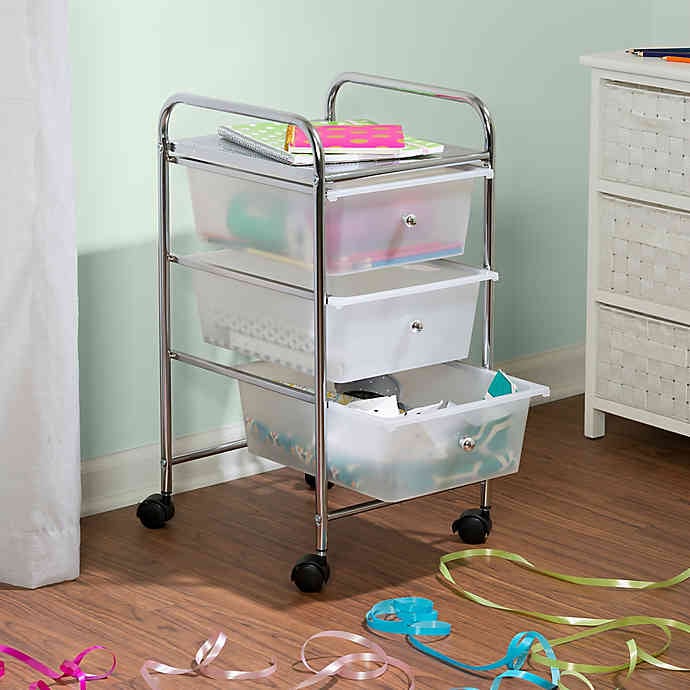Honey-Can-Do Steel Three Drawer Rolling Storage Cart