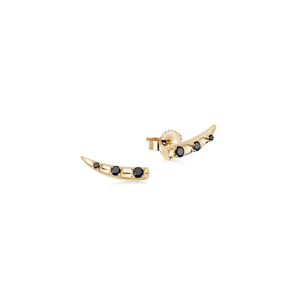 Missoma Fine Gold Black Diamond Claw Stud Earrings