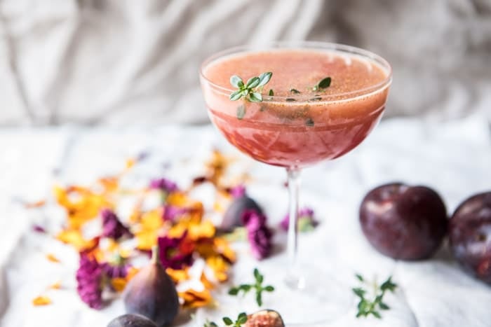 Fig Honey Thyme Prosecco Smash