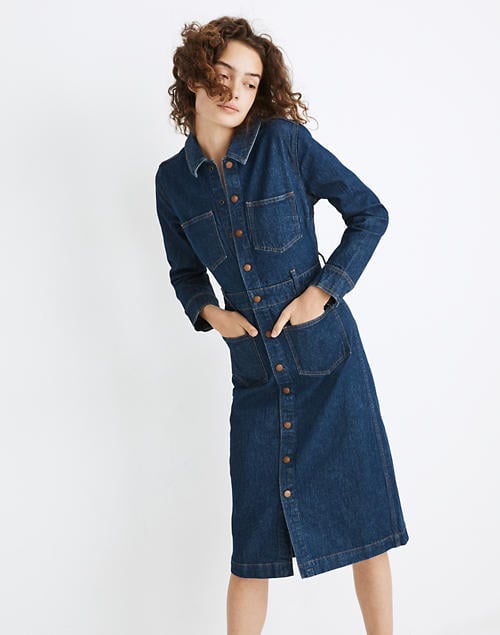 Denim Snap-Front Midi Shirtdress | The Best Cyber Monday Sales and ...