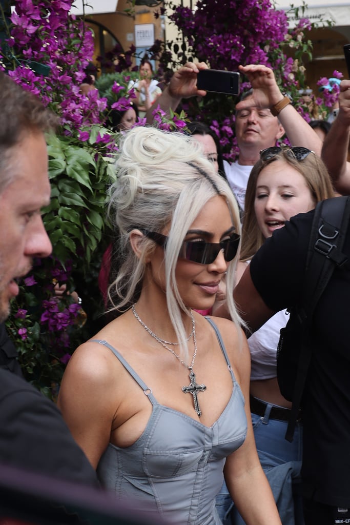 Kim Kardashian's Pamela Anderson Messy Bun in Italy