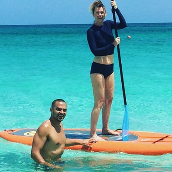 Drake and Ellen Pompeo at a Brooklyn Nets Game POPSUGAR Celebrity