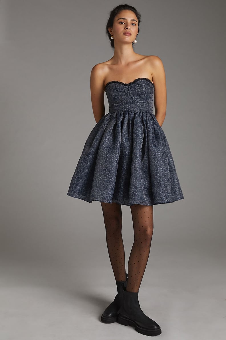 Go Strapless: Selkie Seamed Tulle Mini Dress