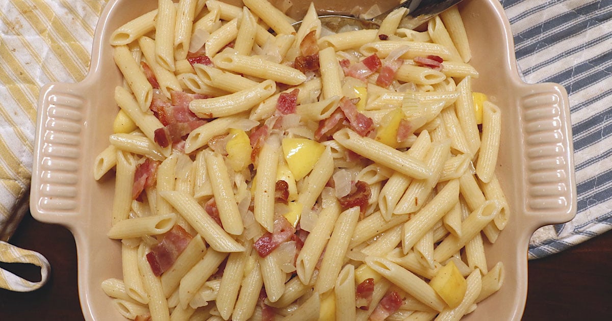 Penne Pasta With Apples and Bacon Recipe POPSUGAR Food