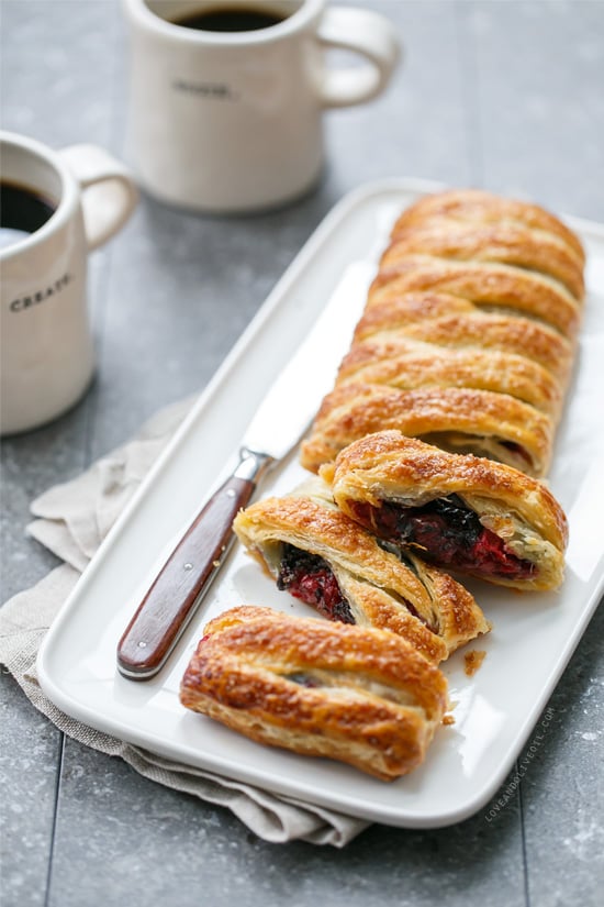 Braided Tart Cherry and Chocolate Danish