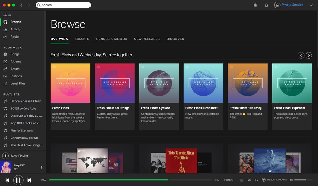 private session spotify web player