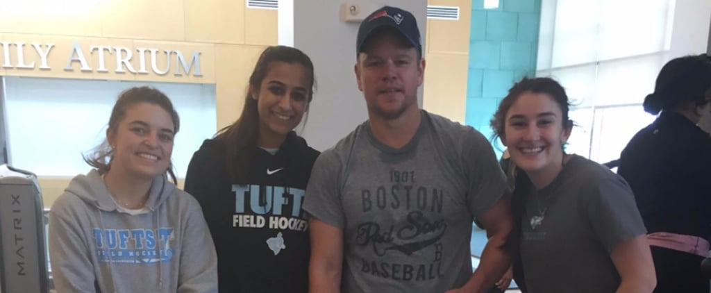 Matt Damon Working Out at Tufts University 2017