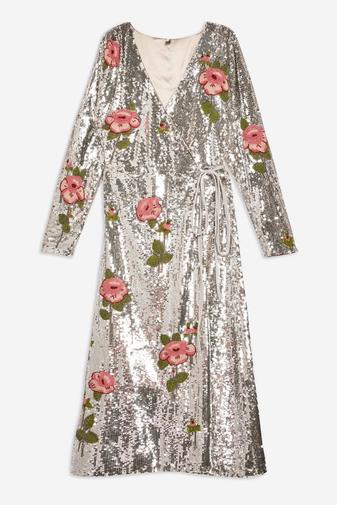 Topshop sequin top wrap dress