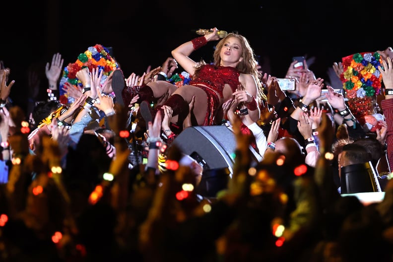 MIAMI, FLORIDA - FEBRUARY 02: Colombian singer Shakira performs during the Pepsi Super Bowl LIV Halftime Show at Hard Rock Stadium on February 02, 2020 in Miami, Florida. (Photo by Al Bello/Getty Images)