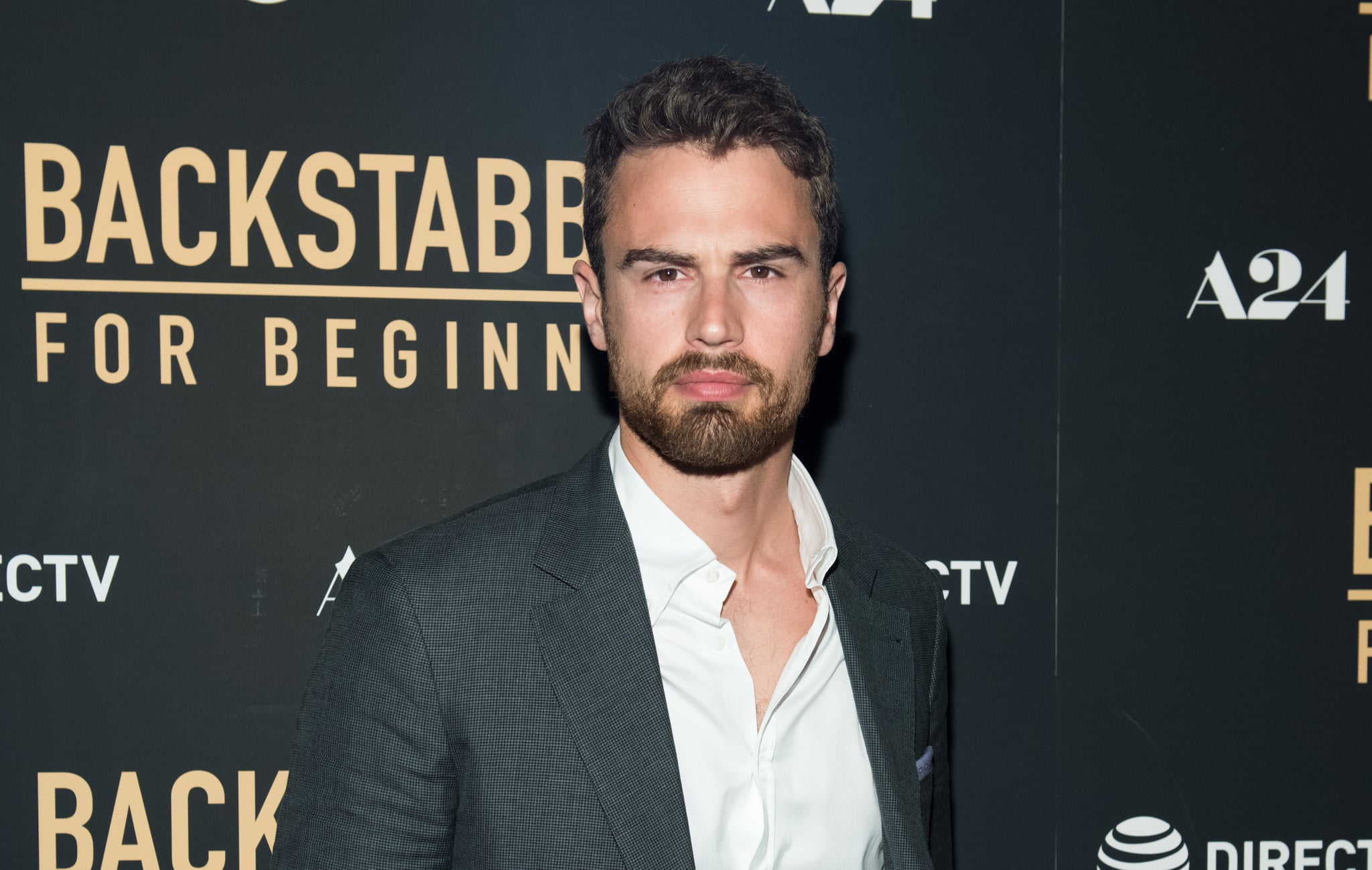 Theo James at Backstabbing For Beginners NYC Premiere 2018 | POPSUGAR  Celebrity