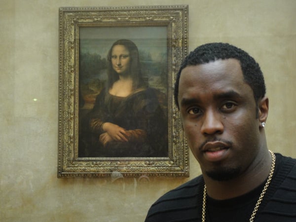 Diddy hung out with Mona Lisa in 2010. (OK, maybe it only looks like she's aware he's taking a selfie).