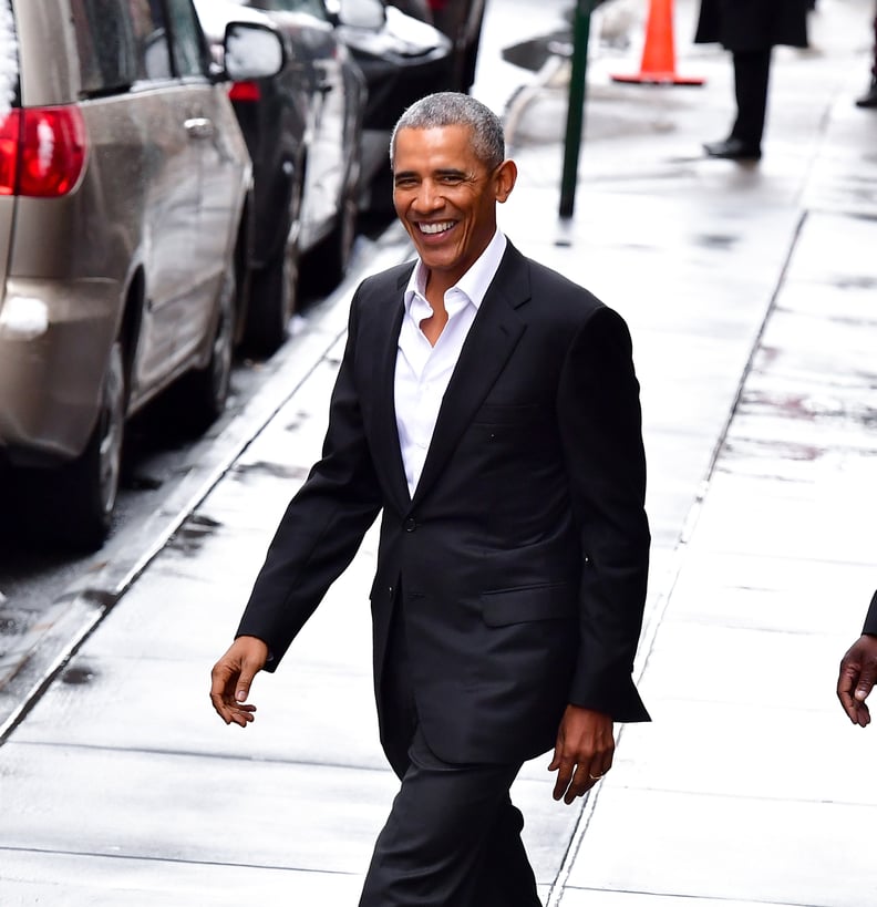 Here he is on his way to brunch with U2's Bono and Michelle in NYC.