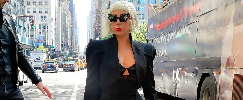 Lady Gaga Black Dress With Cutout in NYC