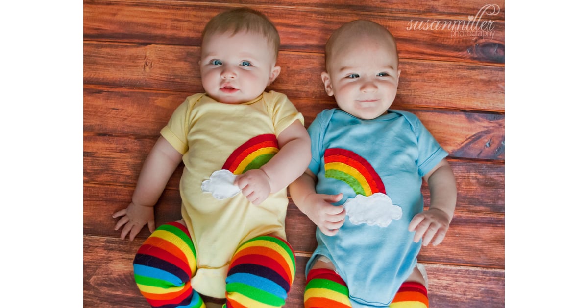 Rainbow and Clouds Twins Onesies | Rainbow Baby Onesies ...