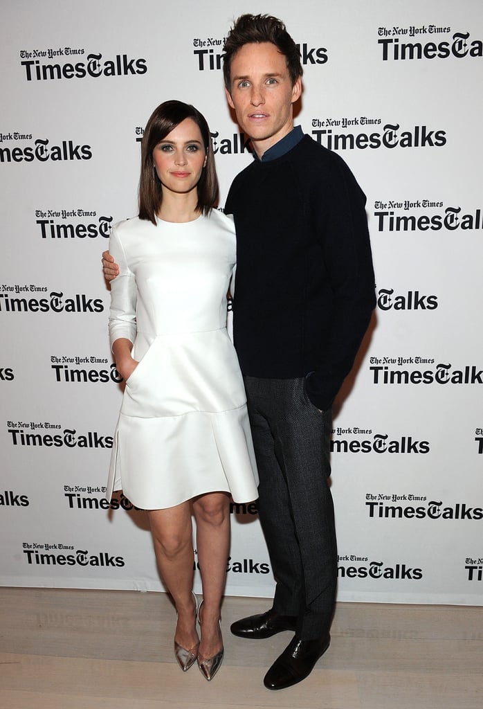 Eddie Redmayne and Felicity Jones attended a TimesTalks event in NYC on Wednesday night.