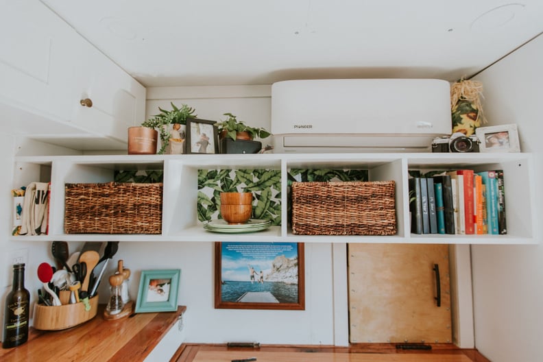 Open Shelves Cover One Wall